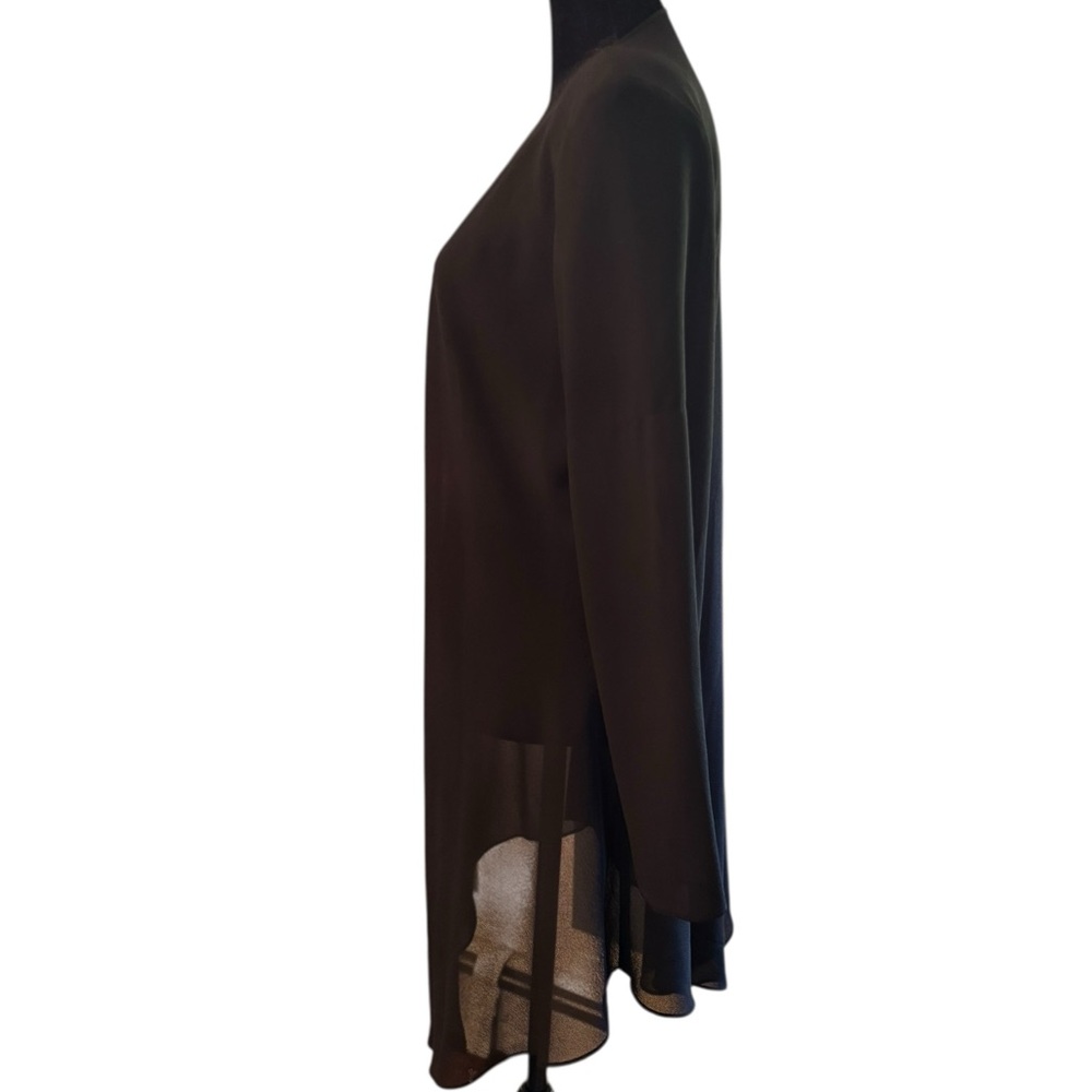 Black Sheer Open Front Cardigan - Picture 2 of 4